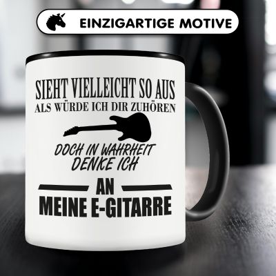 Tasse mit dem Motiv Ich denke an meine E-Gitarre - Ansicht 3