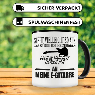Tasse mit dem Motiv Ich denke an meine E-Gitarre - Ansicht 4