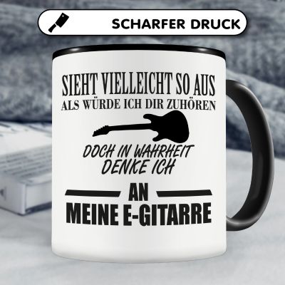 Tasse mit dem Motiv Ich denke an meine E-Gitarre - Ansicht 5