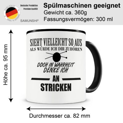 Tasse mit dem Motiv Ich denke an Stricken - Ansicht 2