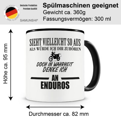 Tasse mit dem Motiv Ich denke an Enduros Tasse