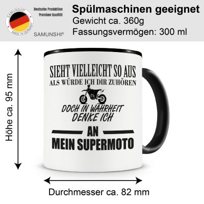 Tasse mit dem Motiv Ich denke an mein Supermoto - Ansicht 2