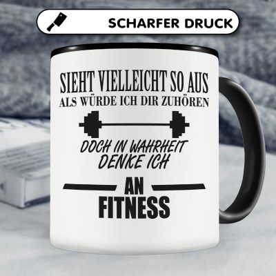 Tasse mit dem Motiv Ich denke an Fitness - Ansicht 5