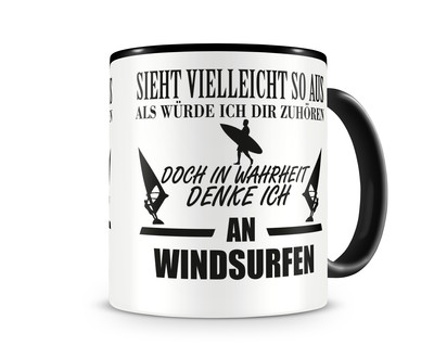 Tasse mit dem Motiv Ich denke an Windsurfen