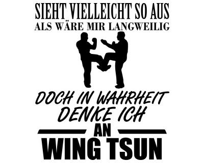 Ich denke an Wing Tsun Schriftzug Aufkleber