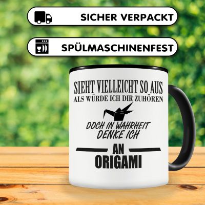 Tasse mit dem Motiv Ich denke an Origami - Ansicht 4