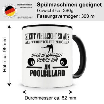 Tasse mit dem Motiv Ich denke an Poolbillard - Ansicht 2