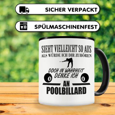 Tasse mit dem Motiv Ich denke an Poolbillard - Ansicht 4