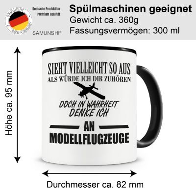 Tasse mit dem Motiv Ich denke an Modellflugzeuge - Ansicht 2