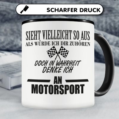 Tasse mit dem Motiv Ich denke an Motorsport - Ansicht 5