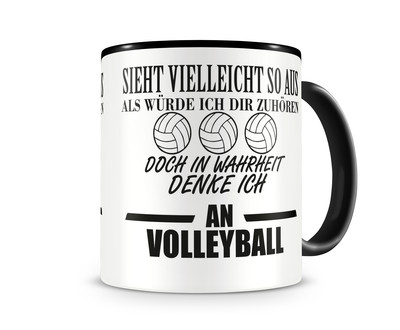 Tasse mit dem Motiv Ich denke an Volleyball