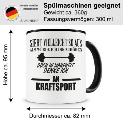 Tasse mit dem Motiv Ich denke an Kraftsport - Ansicht 2