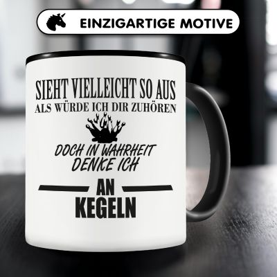 Tasse mit dem Motiv Ich denke an Kegeln - Ansicht 3