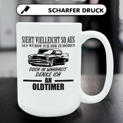 XXL Tasse mit dem Motiv Ich denke an Oldtimer - Ansicht 5