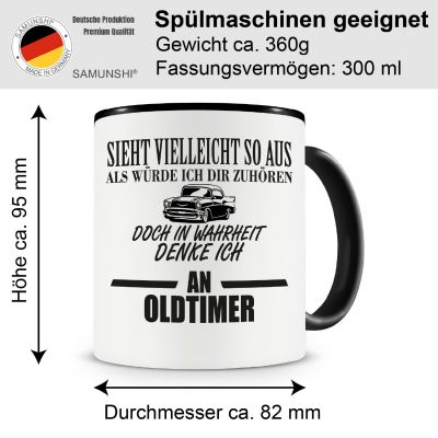 Tasse mit dem Motiv Ich denke an Oldtimer - Ansicht 2