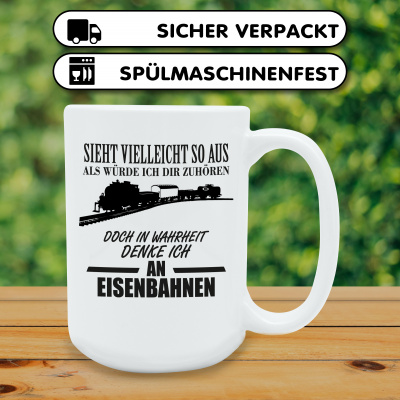 XXL Tasse mit dem Motiv Ich denke an Eisenbahnen - Ansicht 4