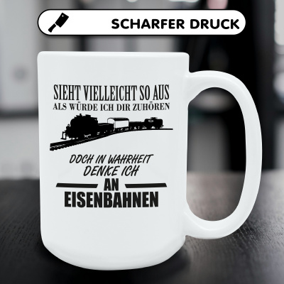 XXL Tasse mit dem Motiv Ich denke an Eisenbahnen - Ansicht 5