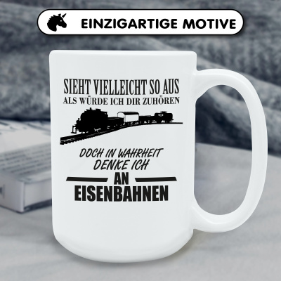 XXL Tasse mit dem Motiv Ich denke an Eisenbahnen - Ansicht 6