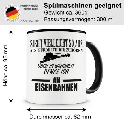 Tasse mit dem Motiv Ich denke an Eisenbahnen - Ansicht 2