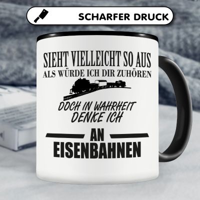 Tasse mit dem Motiv Ich denke an Eisenbahnen - Ansicht 5