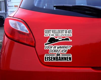 Ich denke an Eisenbahnen Schriftzug Aufkleber - Ansicht 2