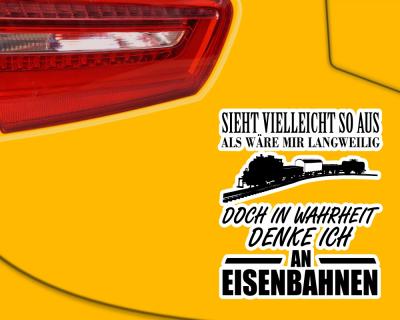 Ich denke an Eisenbahnen Schriftzug Aufkleber - Ansicht 3