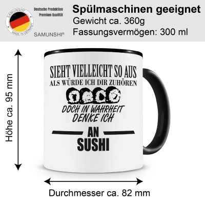 Tasse mit dem Motiv Ich denke an Sushi Tasse