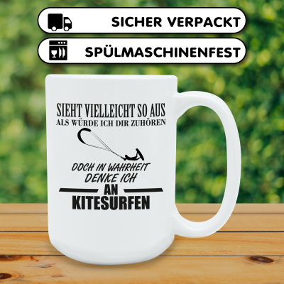 XXL Tasse mit dem Motiv Ich denke an Kitesurfen - Ansicht 4