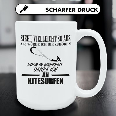 XXL Tasse mit dem Motiv Ich denke an Kitesurfen - Ansicht 5