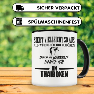 Tasse mit dem Motiv Ich denke an Thaiboxen - Ansicht 4