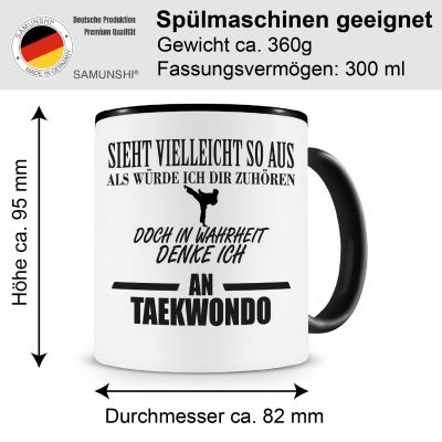 Tasse mit dem Motiv Ich denke an Taekwondo - Ansicht 2
