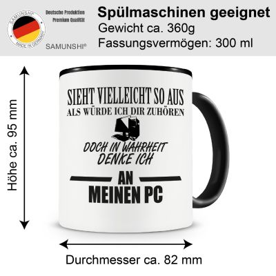 Tasse mit dem Motiv Ich denke an meinen PC - Ansicht 2