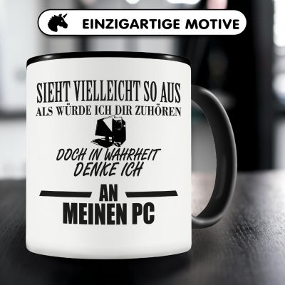 Tasse mit dem Motiv Ich denke an meinen PC - Ansicht 3
