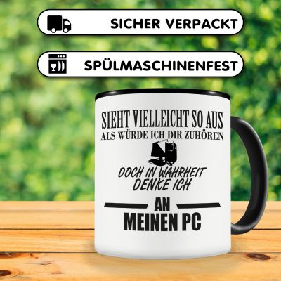 Tasse mit dem Motiv Ich denke an meinen PC - Ansicht 4