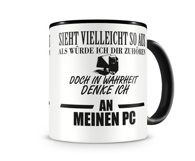 Tasse mit dem Motiv Ich denke an meinen PC - Ansicht 1