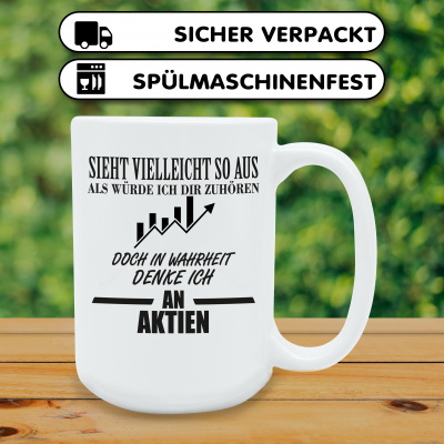 XXL Tasse mit dem Motiv Ich denke an Aktien - Ansicht 4
