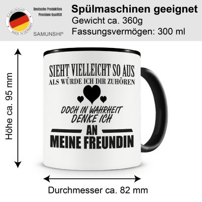 Tasse mit dem Motiv Ich denke an meine Freundin Tasse