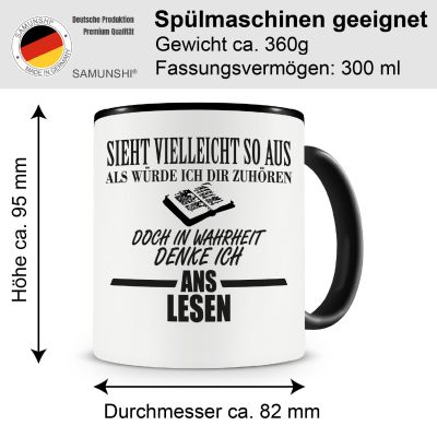 Tasse mit dem Motiv Ich denke ans Lesen - Ansicht 2