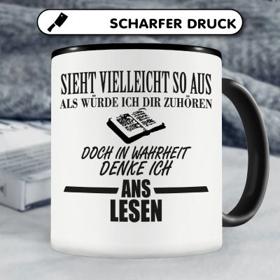 Tasse mit dem Motiv Ich denke ans Lesen - Ansicht 5