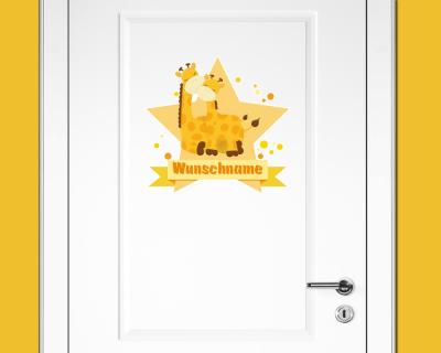 Buntes Wandtattoo Türschild 