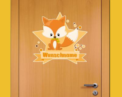 Buntes Wandtattoo Trschild 
