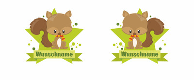 Trinkflasche bedruckt mit dem Motiv Baby Eichhrnchen - Ansicht 2