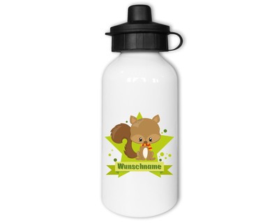 Trinkflasche bedruckt mit dem Motiv Baby Eichhrnchen