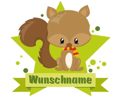 Baby Eichhrnchen Aufkleber mit Namen