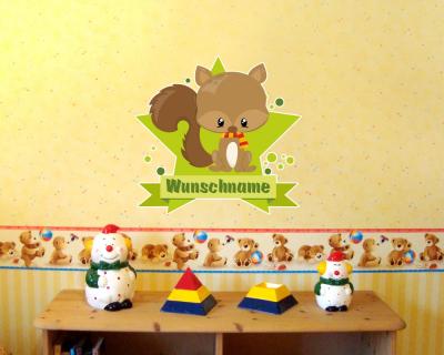 Buntes Wandtattoo Trschild 