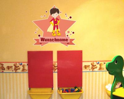 Buntes Wandtattoo Trschild 