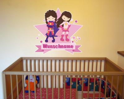 Buntes Wandtattoo Trschild 
