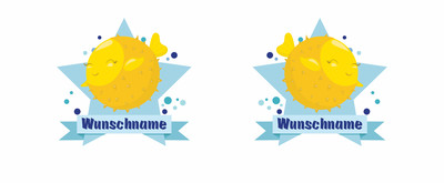 Trinkflasche bedruckt mit dem Motiv Lustiger Kugelfisch - Ansicht 2