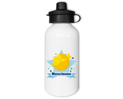 Trinkflasche bedruckt mit dem Motiv Lustiger Kugelfisch