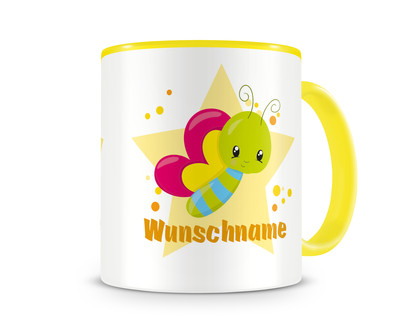 Tasse mit einem Schmetterling als Motiv Tasse